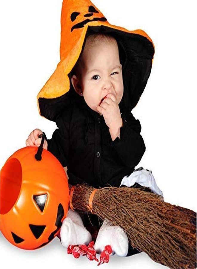 Sage Square Halloween Candy Bucket Portable Pumpkin Decor Treat Bag with Handle (Orange and Black) - Image 3